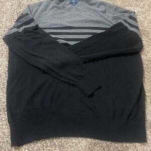 George Gray and Black Crewneck Sweaters Casual Style